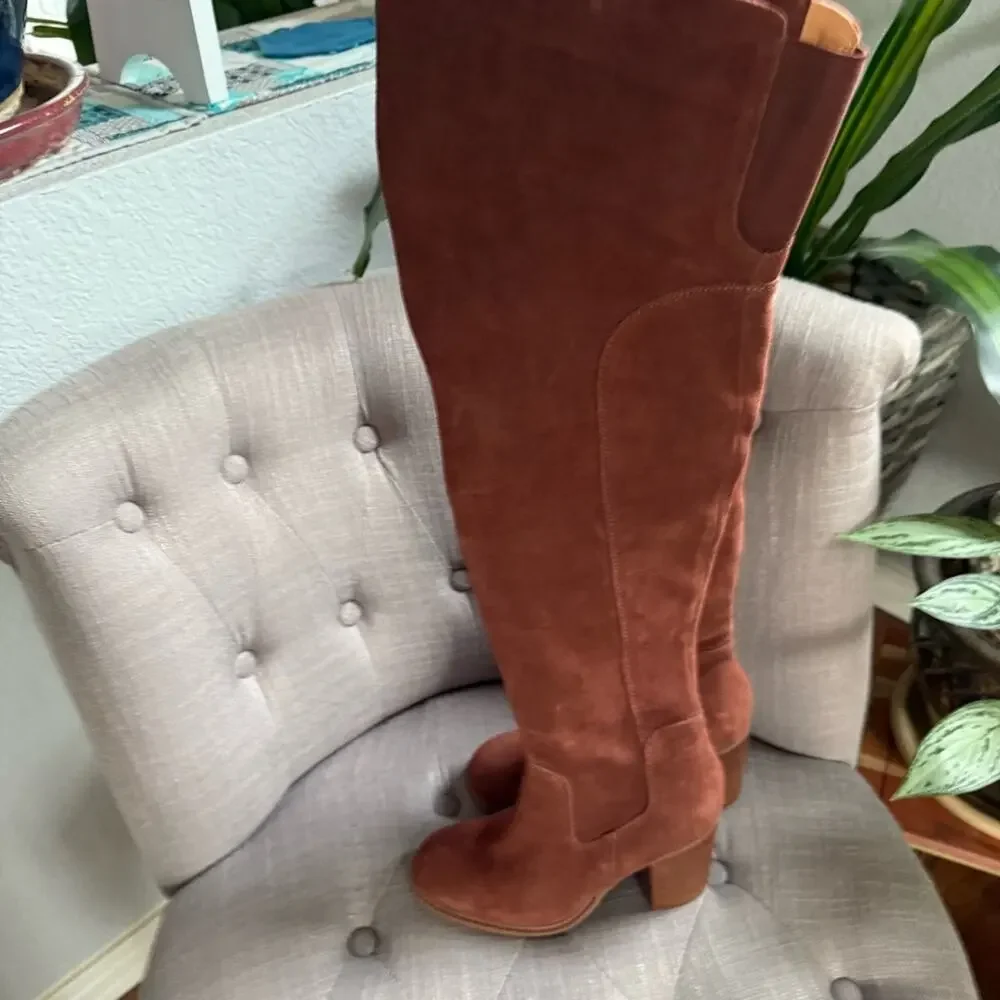 Kelsi Dagger Suede Leather Over the Knee Heels Boots Women’s 8.5